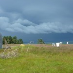 View of stormy sky at Kent Island