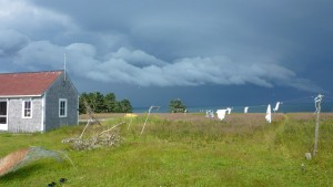 View of stormy sky at Kent Island